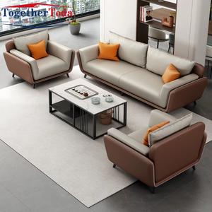 Ensemble de canapés de bureau sectionnels trois places, style moderne, luxueux, élégant, exécutif et minimaliste, pour petits appartements et hôtels - Product Image 2
