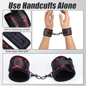 Nuevo látigo de entrenamiento SM, esposas con patrón impreso, esposas para tobillos, látigo, pinzas para pezones, collar, accesorios de entrenamiento para adultos, juguetes para parejas - Product Image 5