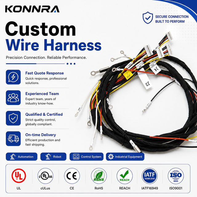 Custom JST XH 2.54mm Pitch Multi Pin Connector Wire Harness for Robot Automation Control System RoHS