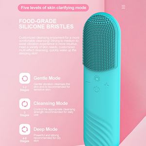 Brosse nettoyante faciale portable 4 en 1, étanche, rechargeable par USB, en silicone, pour nettoyer les pores, instrument de nettoyage du visage - Product Image 3