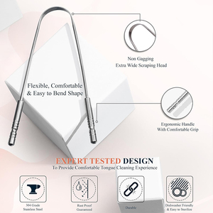 2024 nóng bán chuyên nghiệp 304 thép không gỉ lưỡi scrappers giảm hôi miệng chất lượng cao lưỡi <span class=keywords><strong>scraper</strong></span> Cleaner - Product Image 4