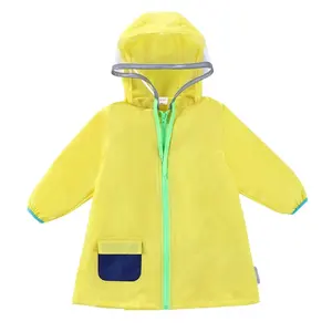 Polyester Children Raincoat Poncho Outdoor Lightweight Reflective High-visibility Safety PU RAINWEAR Single-person Rainwear