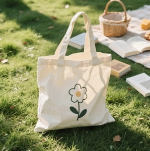 Bolsas de la compra de lona de algodón orgánico ecológicas reutilizables al por mayor con logotipo personalizado a bajo precio - Product Image 4