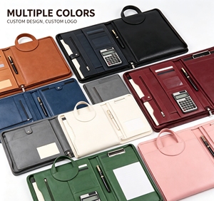 Custom Printed <b>A4</b> PU Leather Executive Padfolio 3 Ring Binder Document Holder for Wholesale Corporate Promotional Gifts - Product Image 6