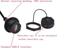 Conector recto Tornillo Aviación IP67 Impermeable Tipo-B Conector eléctrico circular Cable de carcasa de nailon