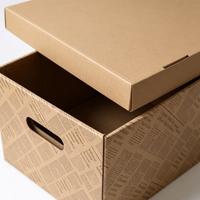 Boîtes d'emballage en carton ondulé personnalisées avec logo, boîtes de rangement pour archives, boîtes d'emballage en carton avec couvercle pour usage domestique