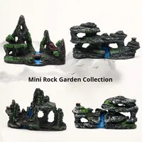 Ornements décoratifs pour aquarium, pièces de présentation de bonsaï, roche artificielle en résine, paysage aquatique simulé, rocaille miniature, poisson en boîte