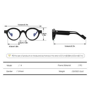 安いプラスチック製メガネフレーム <span class=keywords><strong>2026</strong></span>年流行 レディース用ブルーライトカット丸型メガネフレーム - Product Image 5