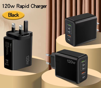 Bloc chargeur mural rapide 120W à 5 ports, station de charge USB, adaptateur multiprise, 3 ports PD Type C et 2 ports USB pour téléphones mobiles