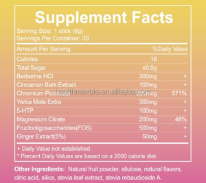 Mezcla de Bebida Adelgazante OEM ODM con Berberina, Cromo, 5-HTP, Yerba <span class=keywords><strong>Mate</strong></span> y Magnesio de Doble Acción para <span class=keywords><strong>el</strong></span> Control del Antojos y la Salud Intestinal - Product Image 2