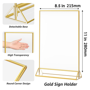 Số lượng lớn giảm giá vàng Acrylic giữ dấu hiệu cho đám cưới Bảng Số-Thanh Lịch khung ảnh hiển thị đứng - Product Image 3