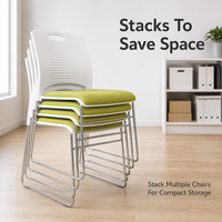 Chaise de bureau empilable avec assise rembourrée ou entièrement en PP pour mobilier scolaire, mobilier commercial, chaises de bureau