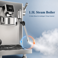 Compteur de débit pour chambre doseuse, support de tasses, levier d'eau chaude, poignée de filtre en acier inoxydable, machine à café expresso, fourniture B2B