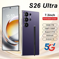 Smartphone Android 15 S26 Ultra 5G Berkualitas Tinggi 16GB+1TB Layar HD OLED 7.3 inci Kamera 108MP Deca Core Bahasa Inggris/Spanyol CDMA Tidak Terkunci