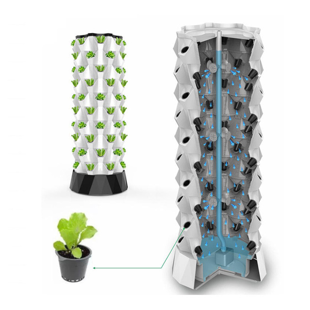 Easy Install Hydroponic Garden Tower Vertical Hydroponics Tower System Vertical Hydroponic Grow Tower for Garden Planting