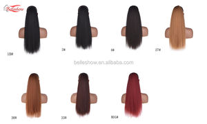 Perruque queue de cheval Afro synthétique lisse et crépue — noble, <span class=keywords><strong>chignon</strong></span> de <span class=keywords><strong>cheveux</strong></span> longs pour femmes, queue de cheval, <span class=keywords><strong>cheveux</strong></span> YAKI de 22 pouces, offre spéciale - Product Image 6