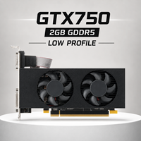 Nouvelle carte graphique GTX750 2 Go GDDR5 128 bits à profil bas avec refroidissement par ventilateur pour jeux DVI VGA pour ordinateur de bureau et pièces PC