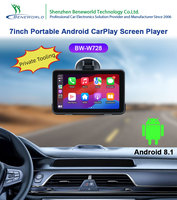 Pantalla Portátil HD de 7 Pulgadas con Carplay Inalámbrico, Apple Carplay, Android Auto, Reproductor Multimedia con Pantalla Táctil para Auto, GPS Integrado