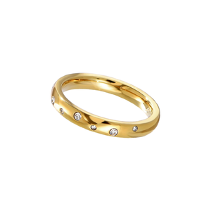 Vente en gros de nouvelles bagues en or de couleur or, serties de diamants de laboratoire, design classique et simple, alliage de métal précieux pour femmes, bijoux de tous les jours - Product Image 3