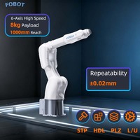 Nouveau robot industriel FOBOT à 6 axes, PLC, charge utile de 8 kg, maniement de haute précision, tri, inspection, étiquetage, assemblage, moteur IP67