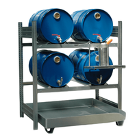 Étagère de stockage de fûts d'huile en acier Q235 multicouche, robuste, longueur de bras 816 mm, chariot de stockage de pneus pliable, mobile et empilable, galvanisé