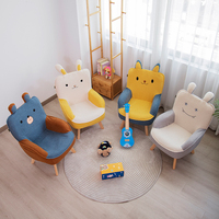 Fauteuil enfant Lazy Diary, motif animal mignon moderne, tissu en peluche douce, dossier haut, pliable, pour les enfants de 4 à 15 ans, utilisation dans le salon
