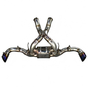 Échappement complet Vortex SS304 avec valves et downpipes, embouts bleus brûlés pour McLaren 570S 540C 570GT 3.8T V8 – Kit de performance Bolt-On - Product Image 1
