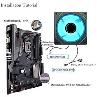 Ventilateur de refroidissement pour boîtier d'ordinateur PC ARGB 120 mm, 5 V, 3 broches, synchronisation ARGB, ventilateur de refroidissement pour PC de jeu de bureau