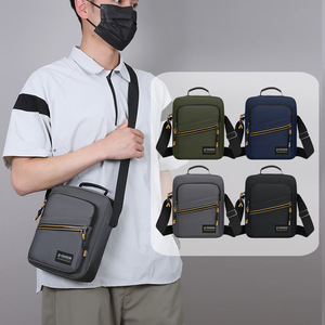 Men's Shoulder Bag Oxford Cloth Gray Black Military Green Dark Blue Portable Crossbody Bag For Daily Commute Casual Travel - Product Image 1