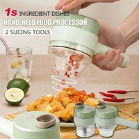 Mandoline portable 4 en 1 de hachoir à légumes électrique, ensemble de coupe-légumes électrique portable, robot culinaire