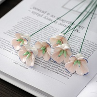Anggrek Phalaenopsis Keramik Buatan Tangan, Ornamen Porselen Kecil Kreatif, Buket Bunga Artifisial, Kotak Kertas Bergaya Modern Sederhana