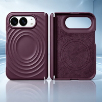 Nouvelle coque de téléphone magnétique en silicone liquide à motif vague pour iPhone, protection de charnière double, antichoc, LZ320