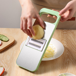 Râpe coupe-légumes manuelle en acier inoxydable à cinq couteaux avec protecteur <span class=keywords><strong>de</strong></span> main en plastique PP pour la préparation des aliments - Product Image 4