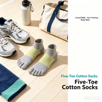 Chaussettes en coton à cinq doigts, colorées, respirantes, unisexes, avec logo personnalisé, pour le sport et le quotidien, OEM ODM