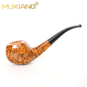 MUXIANG Wooden Tobacco Pipe Solid Briar Wood Handcrafted Free Type 3mm Filter Smoking Accessory for Men - Product Image 1