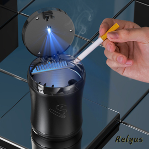 Cendrier lumineux Led avec Logo de voiture personnalisé, <span class=keywords><strong>Blu</strong></span>-<span class=keywords><strong>ray</strong></span>, avec lumière d'ambiance colorée, boîte de porte-Cigarette ignifuge - Product Image 2