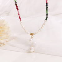 Ensemble collier et bracelet en perles de zoïsite rubis tourmaline rouge au design ethnique bohème distinctif, accessoire assorti pour femme au quotidien