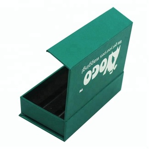 Custom popular blue square book box magnetic jewelry gift packaging paper box with foam