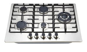 موقد موقد 5 شعلة موقد مع مدى غاز مضمن مقاوم للحريق من الفولاذ المقاوم للصدأ لبيوت الفنادق - Product Image 5