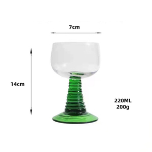 Calice in Vetro Colorato Verde e Rosa Stile Vintage Medievale con Stelo a Spirale, Creativo Portacandele Coupe - Product Image 6