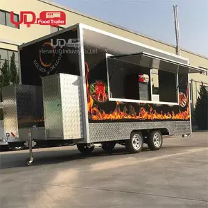 New Design Food Trailers Catering Equipment Hot Dog Cart Small Bakery Chips Food Truck With Oven