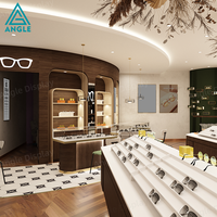 Présentoir à lunettes en bois écologique à grain naturel, vitrine pour lunettes de soleil, décoration intérieure pour boutique de détail, élément LED