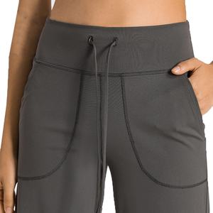 Pantalons de fitness polyvalents pour femmes sur mesure, cordon de serrage à la taille, grande poche, pantalon de yoga à jambes larges, taille haute, pantalon de yoga en spandex/nylon - Product Image 5