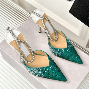 Tacones de aguja de lujo con punta en pico y diamantes de imitación degradados para mujer, sandalias de tacón alto para fiesta de verano - Product Image 3