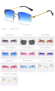 Gafas de Sol Retro Clásicas sin Montura D072 para Hombre, Gafas de Sol de Lujo con Montura Moderna, Gafas Lunettes 2022 - Product Image 6