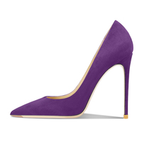 Escarpins à talons aiguilles super hauts tendance européens pour femmes, élégants et sexy, couleur violet, avec design personnalisé, ensembles chaussures et sacs pour femmes