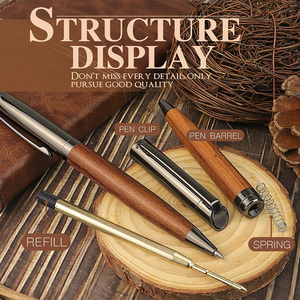 Tre bút bi cơ chế thay thế kim loại nạp tiền đơn vị một phần bằng gỗ Bút Hướng dẫn sử dụng gỗ chăm sóc hướng dẫn tập sách hướng dẫn - Product Image 6