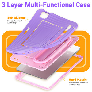 Coque de protection robuste en silicone avec sangle de transport pour iPad Pro 11 2018~2022, étui pour enfants avec bandoulière rotative à 360° intégrée - Product Image 4