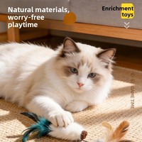 Jouet interactif pour chien en fourrure de lapin naturelle et cuir, avec ver et plume, pour la dentition, les morsures et le jeu