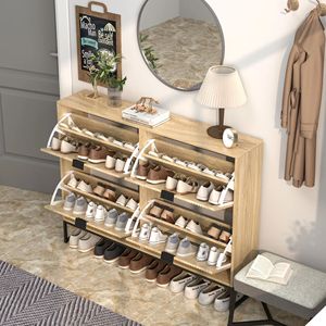 Cross-border modern minimalist style integrated <b>wall</b>-mounted <b>shoe</b> cabinet with high-end feel and large capacity for home use, - Product Image 3